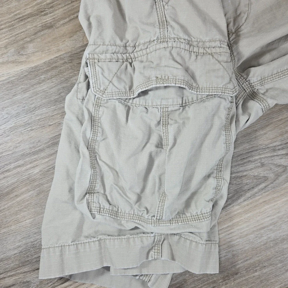 Vintage Y2K Polo Jeans Ralph Lauren Cargo Shorts Mens 38 Beige Ripstop Utility